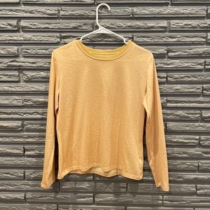 PATAGONIA Girls CAPILENE Base Layer Shirt M Yellow Floral Print Long Sleeve